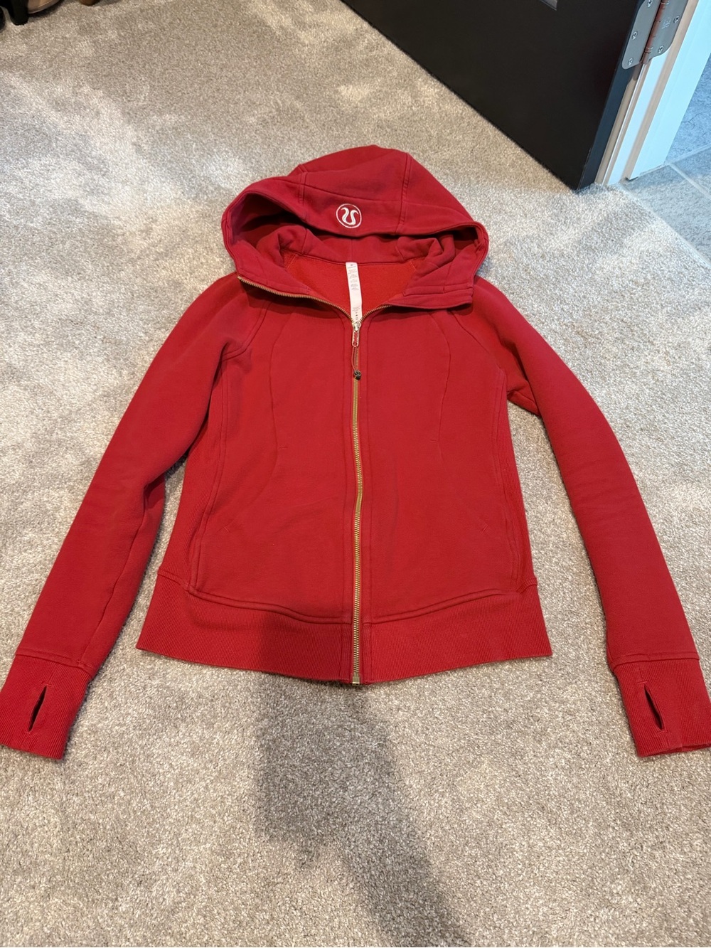 lululemon athletica Deep Red Zip-Up Hooded Jacket